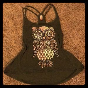 ☀️3 for $10 vacay item☀️ Double strap owl tank